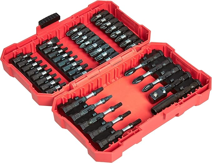 Basics 42-Piece Impact Screwdriver Bit Set with Phillips, Slotted and Torx Bits, Portable Storage Case